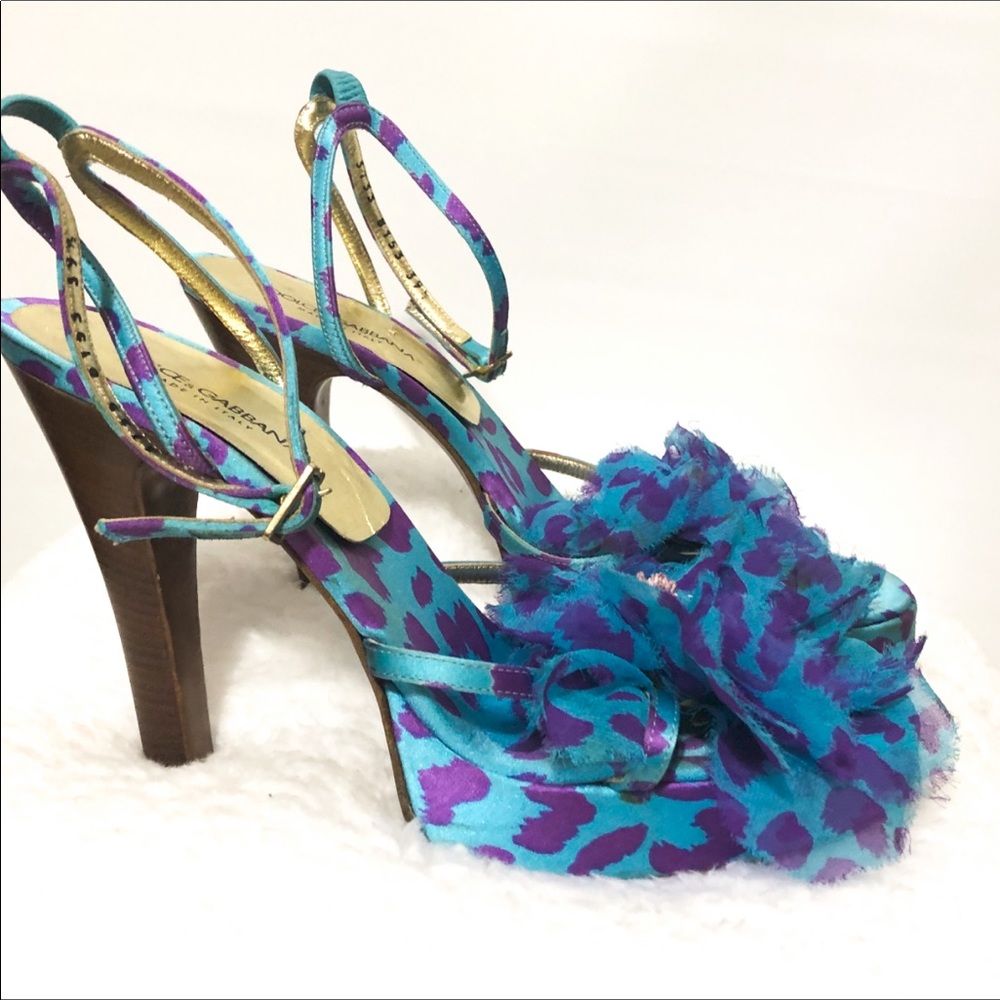 Dolce & Gabbana Turquoise and Purple Animal Print